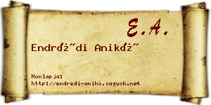 Endrédi Anikó névjegykártya
